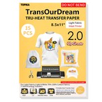 Topika - Printable Iron On Transfer Paper for T Shirts, 15pcs Light Fabric