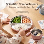 Topika 304 Stainless Steel Silicone Baby Feeding Set - Pink & Blue 2 Person