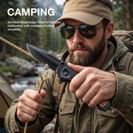 Topika - Foldable Survival Knife Tool Knife With Card Knife And Rope Cutter