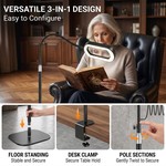 Topika 3-in-1 10X LED Floor Magnifying Lamp With Touch Control