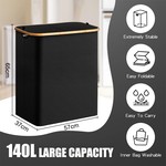 TopikaHome-Laundry Hamper with Lid,140L Collapsible Laundry Basket for Home