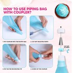 TopikaHome - 124-Piece Cake Decorating Supplies Kit with Piping Bags & Tips