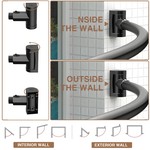 TopikaHome-Adjustable Shower Curtain Rod Curved Black 120-180cm, Wall-Mount