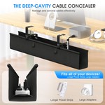 Topika 90CM Underdesk Cable Management Tray, Under Table Tray & Clamp Mount