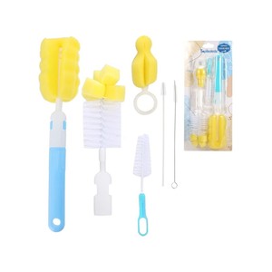TopikaKids - Baby Bottle Brush Set (6-Piece), Silicone Nipple & Straw Brushes