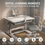 Topika Height Adjustable Kids Study Desk and Chair Set with LED Light