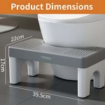 Topika 2PC Ergonomic Toilet Stool for Adults & Kids, Non-Slip Bathroom Step