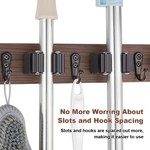 Topika - Mop and Broom Holder Wall Mount with Racks and Hooks for Storage