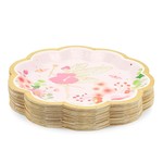 Topika-48Pack Fairy Plate 7/9in Floral Tea Party Paper Plate for Girl Party