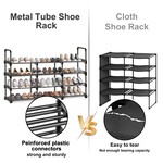 Topika 4-Tier Adjustable Metal Shoe Rack, Shoe Storage Organizer