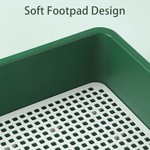 TopikaPet - Indoor Dog Toilet Large 50x39x12cm with 3-Sided Fence, Green