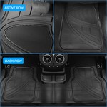 Topika 3pcs PVC Car Mats, Trim-To-Fit Floor Mats For Cars, Trucks And SUVs