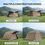 Topika - 4-Person Family Tent, Instant Camping Tent with Mesh Porch