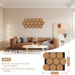 Topika 6pcs Teak 3D Honeycomb Wood Acoustic Panels For Home & Office Decor