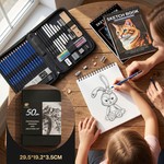 Topika - Sketch Pencil Artists Pencil Set, 50Pcs Drawing Pencil Set