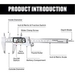 Topika Stainless Steel Digital Caliper, 150mm Vernier Micrometer with LCD