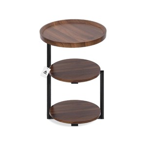 Topika - Round Side Table, 3-Tier Small Table For Bedroom And Living Room