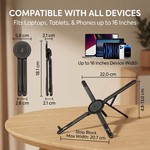 Topika - Adjustable Folding Laptop Stand With Magnetic Phone Holder