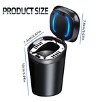 Topika Car Ashtray with Lid, Smokeless Ash Tray, Mini Car Trash Can