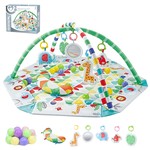 Topika 5-in-1 Baby Gym & Ball Pit with Sensory Toys, Tummy Time Mat
