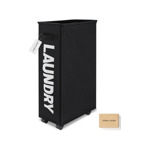 Topika Foldable Laundry Basket , With Wheels & Removable Bag, 40/80L