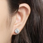 Certified 2.00ct Moissanite Diamond Earrings 925 Sterling Silver