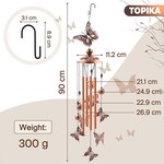 Topika - Outdoor Wind Chimes, Aluminium Tube, Butterfly Style Garden Decor