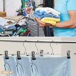 TopikaHome - 10/20PCS Metal Pants & Skirt Hangers with Adjustable Clips