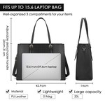 Topika Large Women's Laptop Tote Bag Handbag Crocodile Pattern PU Leather