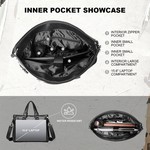 Topika 15.6" PU Leather Laptop Messenger Bag For Men, Waterproof Briefcase