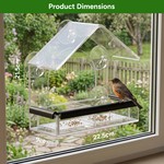 Topika Window Bird Feeder with 5 Strong Suction Cups, Clear Acrylic