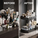 Topika Under Sink Organizer 2 Tier Pull-Out Storage Rack With Side Hooks