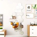 Topika 32piece Hexagon Mirror Wall Stickers, Acrylic Peel& Stick Home Decor