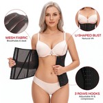 TOPIKA Breathable Waist Trainer Waist Cincher Body Shaper with 3-Row Hooks