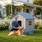 Topika Dog House Outdoor Waterproof Large Kennel with Raised Floor