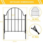 Topika Metal Garden Fence Panels - Rustproof, Durable - 10pc