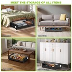 TopikaHome Underbed Storage with Wheels, Clear Lid & Labels, 2Pack