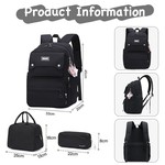 Topika Girls School Backpack Set, School Bag for Girls Bookbag 3pcs