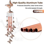Topika - Outdoor Wind Chimes, Aluminium Tube, Butterfly Style Garden Decor