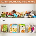 Topika 3pcs Clear Storage Bins Stackable Organizer with Handles,