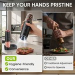 Topika-Electric Salt And Pepper Grinder Set,Rechargeable - 2 Gravity Mills