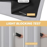 Topika -2/1 Panels White Blackout Curtains for Bedroom, Thermal Insulated