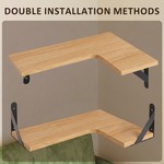 Topika Corner Floating Shelf, Brown solid Wood Wall Mounted Shelf