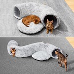 Topika Large Cat Donut Tunnel Warm And Cosy Design Plush Cave Detachable