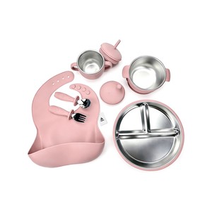 Topika 304 Stainless Steel Silicone Baby Feeding Set - 6 Piece