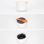 TopikaHome- Microwave Rice Cooker Set with Steam Vent, Orange 5 Piece, 2L
