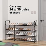 Topika 4-Tier Adjustable Metal Shoe Rack, Shoe Storage Organizer