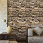 Brown Vinyl Home Decor Brick Wallpaper Self Adhesive
