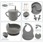 TopikaKids - Complete Silicone Baby Feeding Set, Bib, Plate, Cup & Utensils