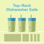Topika-350ml Kids Stainless Steel Water Bottle + Spill-Resistant Straw